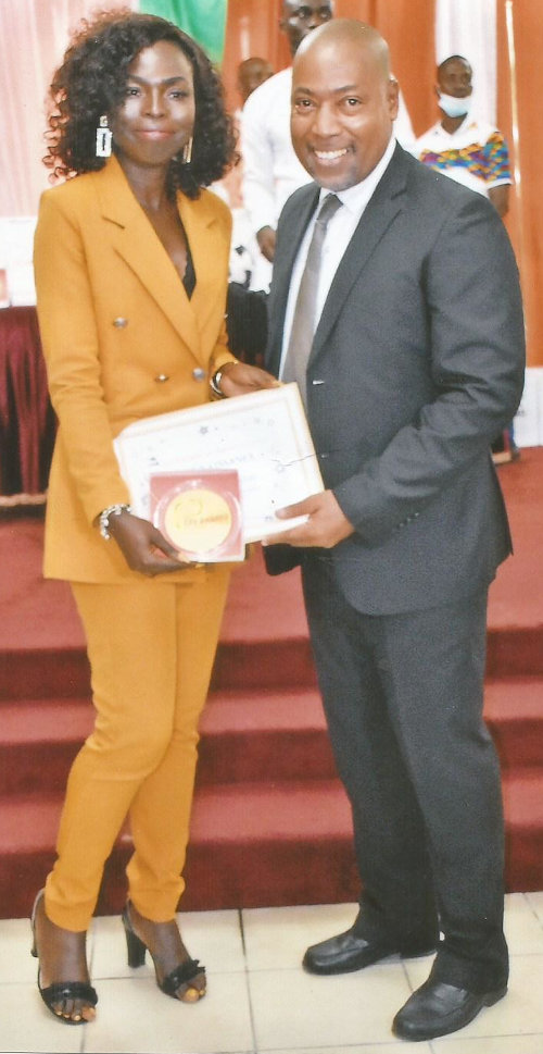 Paule Ella Guei Receiving SportsPlus Award